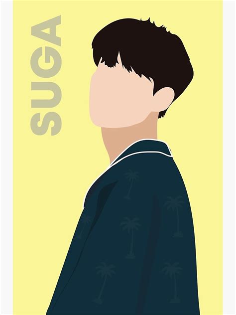 "BTS Suga Outline Drawing" Poster for Sale by andrepak | Redbubble