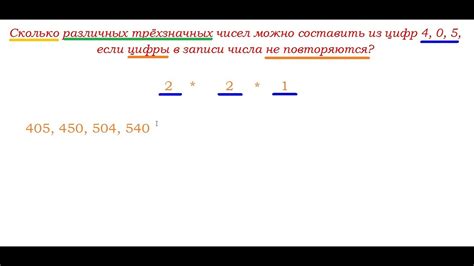 Сколько различных трёхзначных чисел можно составить из цифр 4, 0, 5 ...