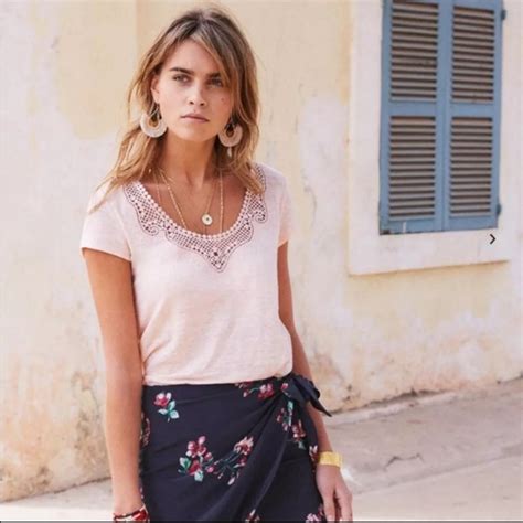 Sezane Tops Sezane Loly Linen Tshirt Nude Poshmark