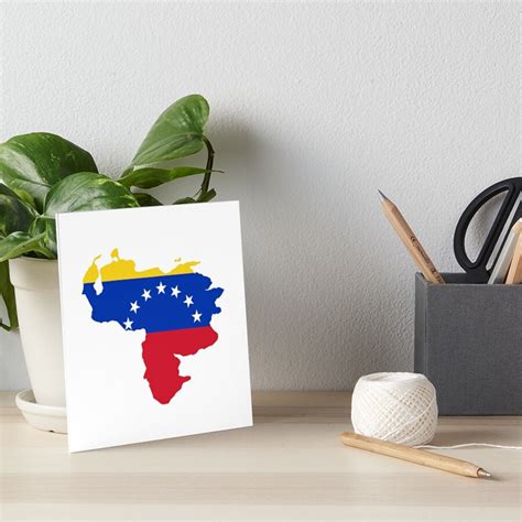 Venezuela Map Flag Art Board Print For Sale By Cacaodesigns Redbubble