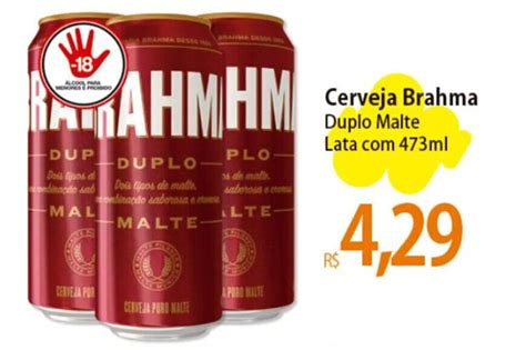 Cerveja Brahma Duplo Malte Lata 473ml oferta na Atacadão