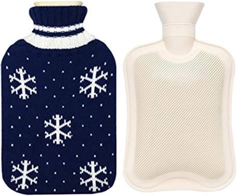 Amazon Classic Rubber Transparent Hot Water Bottle Liter Portable Reusable With Knit