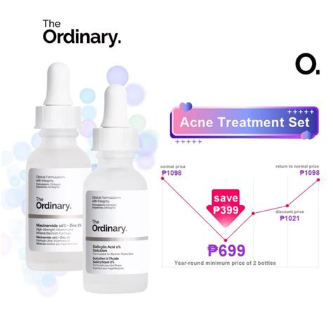 [promotion] The Ordinary Acne Serum Set Niacinamide 10 Zinc 1 Salicylic Acid 2 Solution