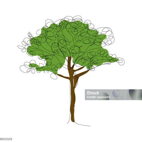 Tree Continuous Line Drawing Stock Illustration Download Image Now