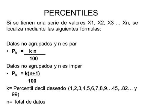 H Medo Experto Ndice Calculo De Percentiles En Datos Agrupados Memoria