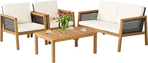 INCREDIBLE pieces of acacia wood outdoor furniture from Amazon