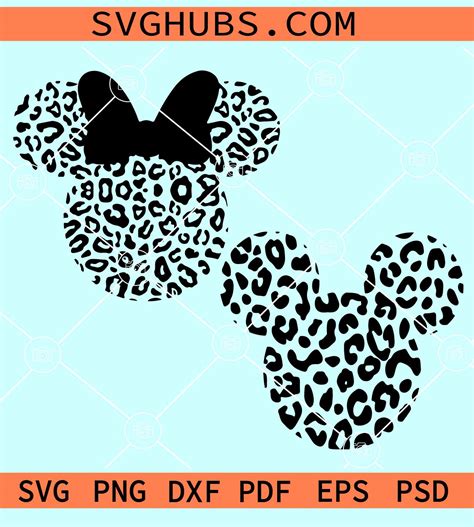 Mickey Mouse Cheetah Leopard Svg Mickey Mouse Cheetah Prints Svg