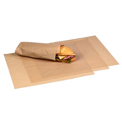 sandwich wrap   paper natural plain grease resistant case