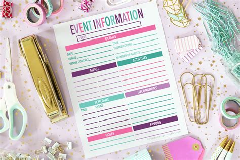 Free Printable Event Planning Template