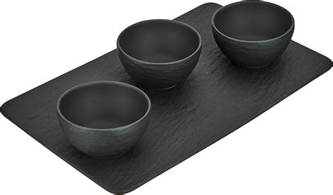 Villeroy Boch 10 4239 9023 Manufacture Rock Set de 4 bols à dips et