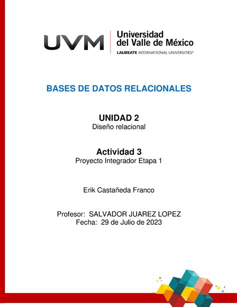 A3 Ecf Actividad 3 Bases De Datos Relacionales Unidad 2 Diseño