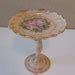 Cambridge Glass Nude Compote Dish Hand Painted Shell Shape Gold Trim Pink With Pink And Purple