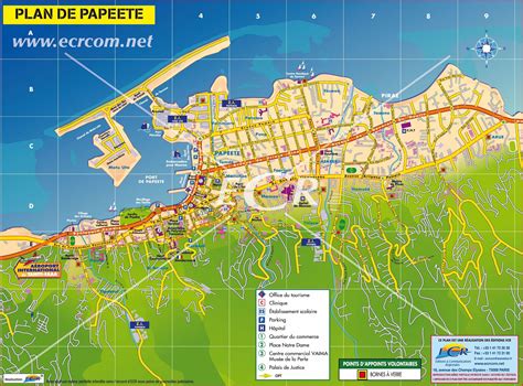 Top Tourist Attraction and Places Map of Papeete French Polynesia