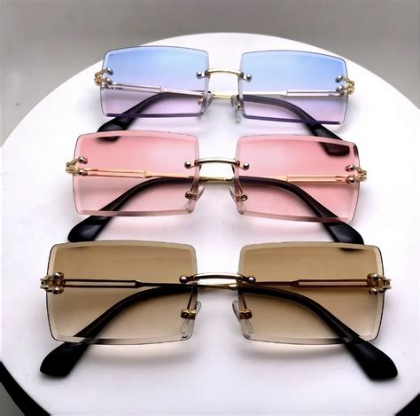 Square Rimless Sunglasses On Face Atelier Yuwa Ciao Jp