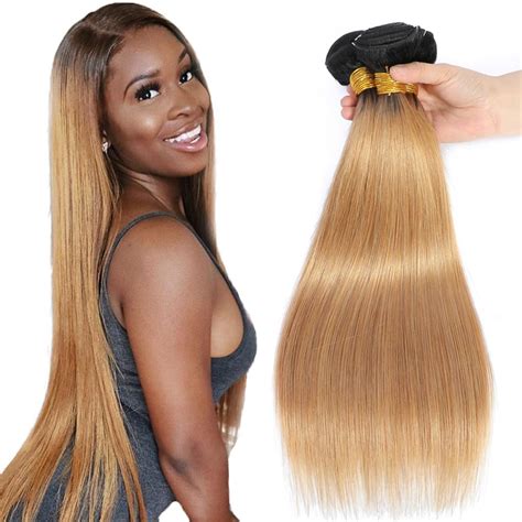 Amazon MAMART Ombre Bundles Blonde Human Hair 1B27 Bundles Honey Blonde Straight Human
