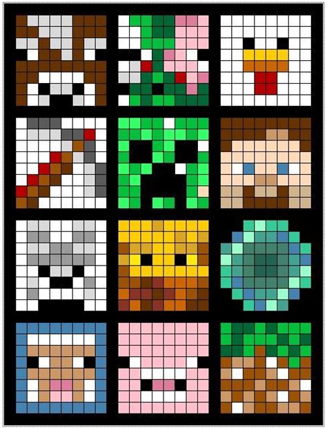 Minecraft Pixel Art Raster Download Gru Grid Minecraft Pixel Art Png