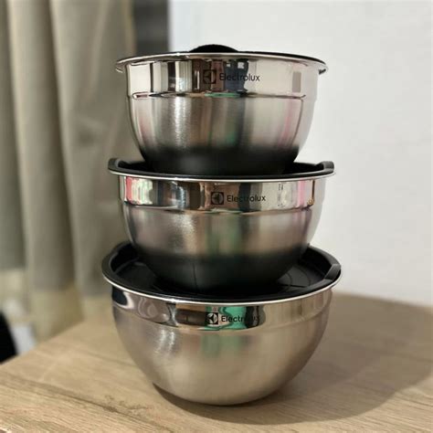 Conjunto De Bowls Tigelas De Inox Tampa Pl Stica Electrolux Eba