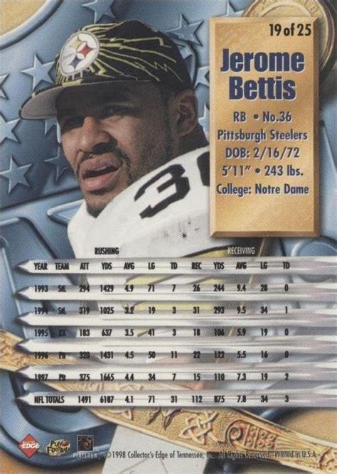 1998 Collector S Edge Spectrum Jerome Bettis 19 For Sale EBay