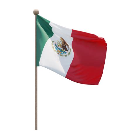 bandera de ilustracion  de mexico en el poste asta de bandera de