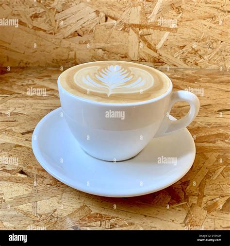 A Cup Of Latte Stock Photo Alamy