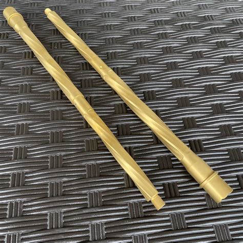 171″ 223 Wylde 18 Ss Twist Fluted Ar15 Barrel Tin Gold Mid State