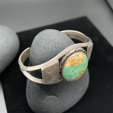 Stunning Turquoise Cuff Bracelet Sun Ray Navajo Cuff Native American