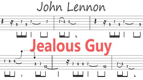 John Lennon Jealous Guy Guitar Solo Tab Backingtrack Youtube