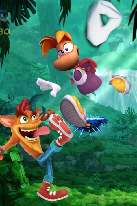 Rayman Vs Crash Bandicoot Wallpaper Videojuegos