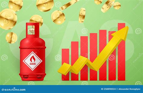 Rising Gas Prices Infographic Scheme With Isometric Up Arrow Realistic