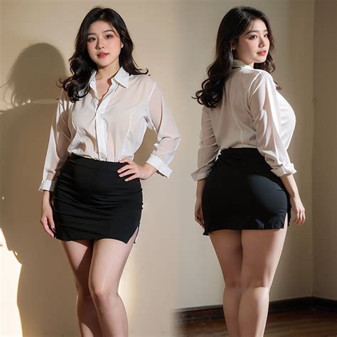 100KG Can Wear Cosplay Secretary Uniform Large Size Erotic Lingerie Shirt Tight Package Hip