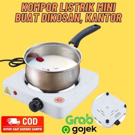 Kompor Listrik Mini Portable Hot Plate Dapur Elektrik Kecil Praktis Low Watt Daya Kecil Watt