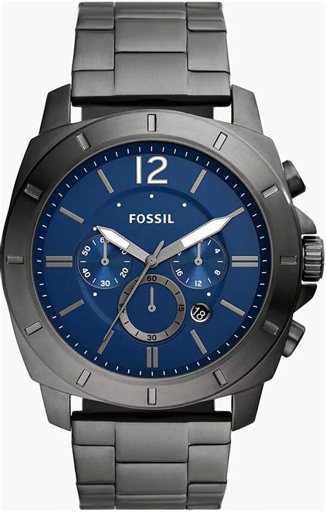 Fossil Outlet Privateer Chronograph Smoke Stainless Steel Watch Shopstyle