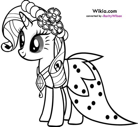 My Little Pony Rarity Coloring Pages Team Colors