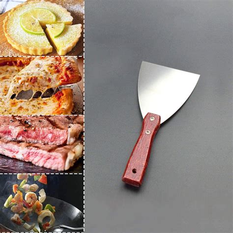 Badu.bg Скрепер за скара Дървена дръжка Острие от неръждаема стомана ...