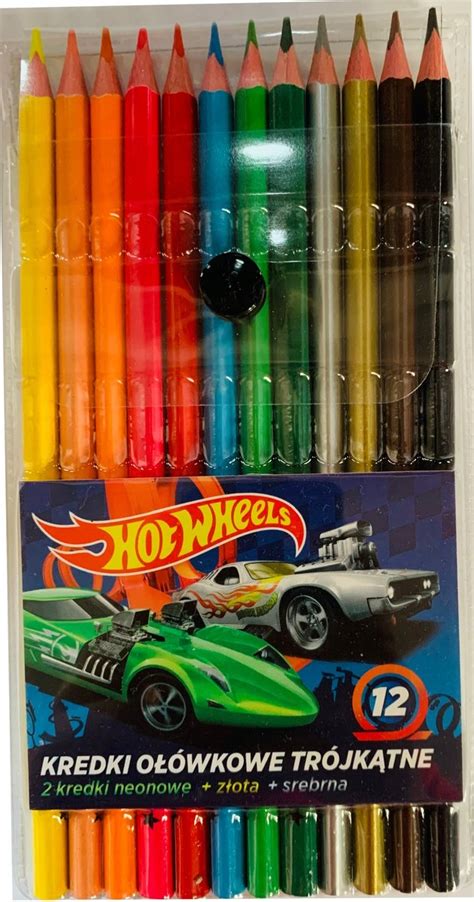 Kredki Ołówkowe Hot Wheels Trójkątne 12 Kolorów St Majewski MAJEWSKI Sklep EMPIK