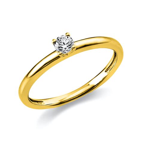 Solit R Ring Aus Gelbgold Mit Brillant Ct