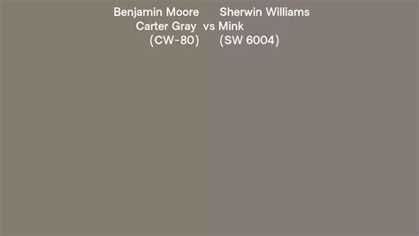 Benjamin Moore Carter Gray CW 80 Vs Sherwin Williams Mink SW 6004