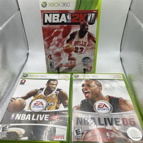 Lot Of 3 Vintage Xbox 360 Games NBA 2K11 NBA Live 06 NBA Live 08 Pre