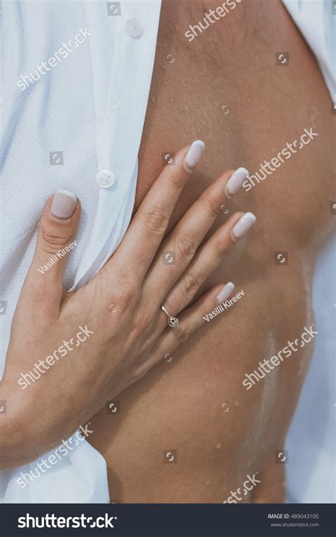 Sexy Muscular Naked Man Female Hands Stock Photo 489043105 Shutterstock