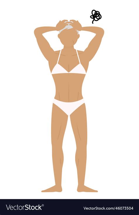 Bodybuilder Senior Woman Holding Her Head Vector Image