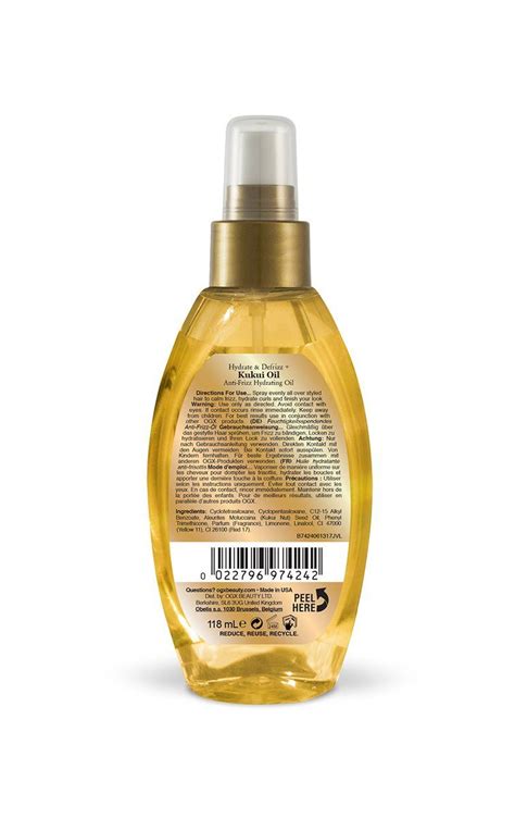 Увлажняющее масло для волос OGX Kukui Oil Anti-Frizz Hydrating Oil в ...