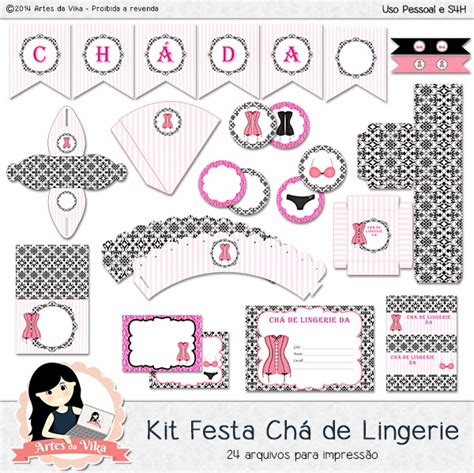 Artes Da Vika Kit Digital Lingerie Kit Festa Ch De Lingerie