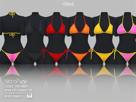 Designer Bikini Set Solid Version For The Sims