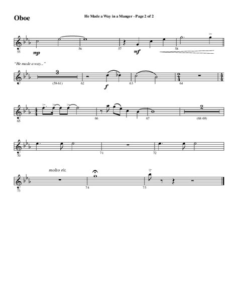 He Made A Way In A Manger Choral Anthem Satb Oboe Sheet Music Pdf Word Music Choral Arr