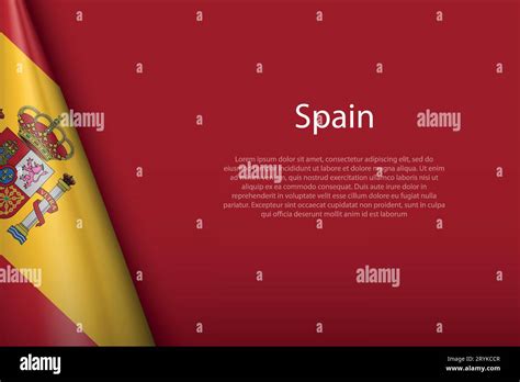 D National Flag Spain Isolated On Background With Copyspace Stock