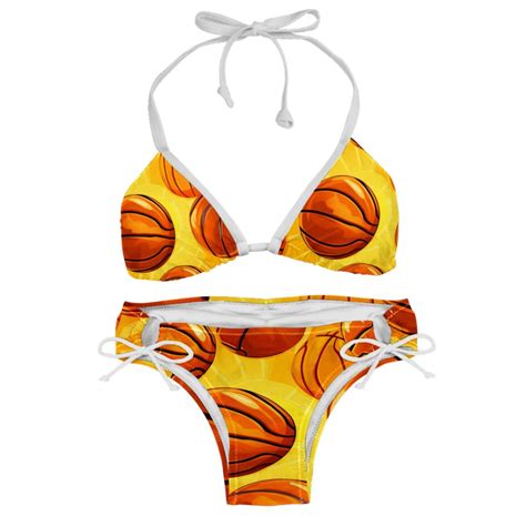 Basketball Swim Wear Detachable Sponge Adjustable Strap Bikini Set Two Pack For Multiple Scenes