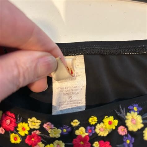 Hobie Swim Hobie Black Bikini With Floral Embroidery Small Bottoms Medium Top Poshmark