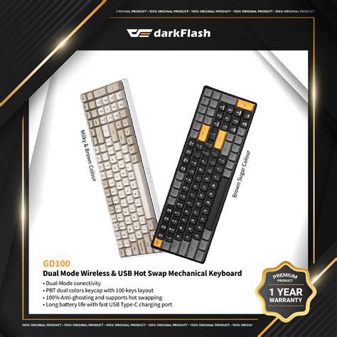 Darkflash Gd Dual Mode Wireless G Usb Hot Swap Mechanical Keyboard K Yellow Switch