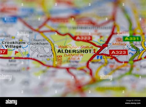 Aldershot Shown On A Geography Map Or Road Map Stock Photo Alamy