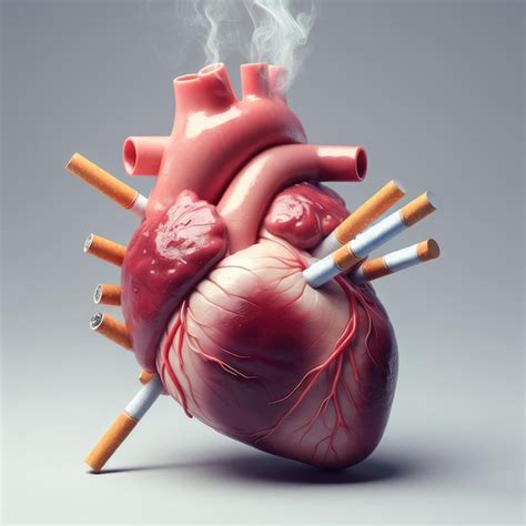 premium photo heart disease  caused  smoking  heart filled
